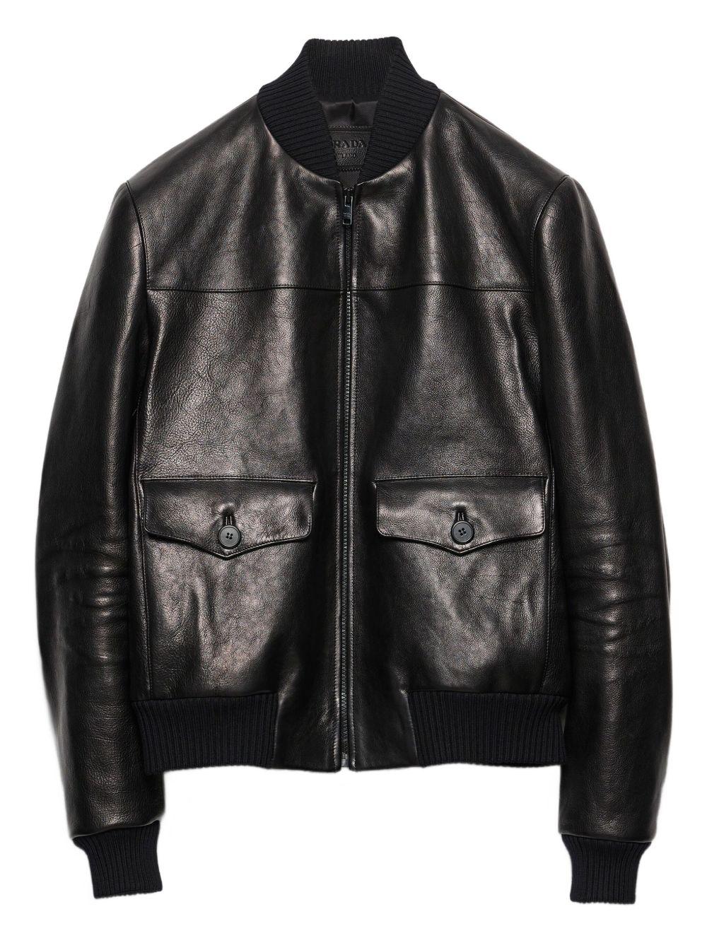 leather bomber jacket UPW580 S OOO 17UAF0002 PRADA 