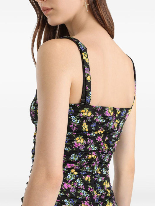 floral-pattern ruched midi dress F610YT FSA8AHN5XL DOLCE & GABBANA 