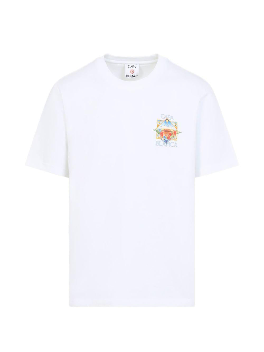 floral-print T-shirt M-SS26-JTS-001-13 FLOWER COURT ICON CASABLANCA 