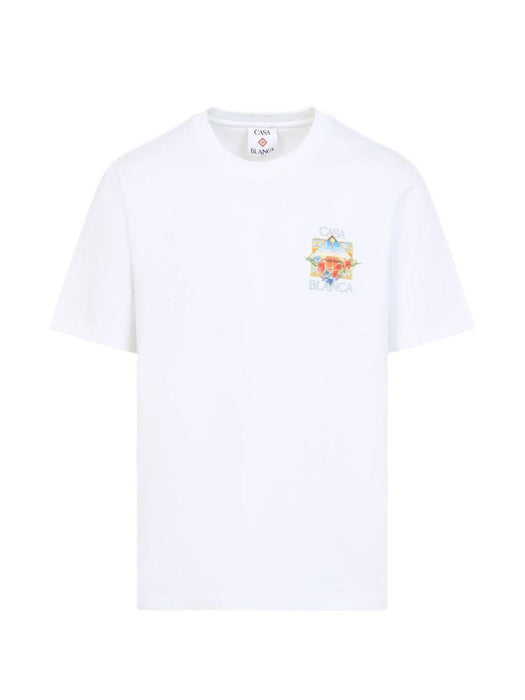 floral-print T-shirt M-SS26-JTS-001-13 FLOWER COURT ICON CASABLANCA 