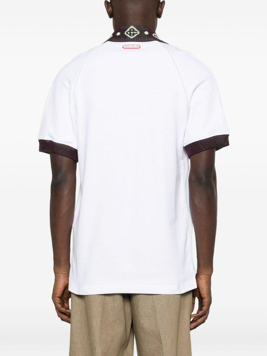 logo-patch polo shirt M-AW25-JTP-435-01 BRIGHT WHITE CASABLANCA 