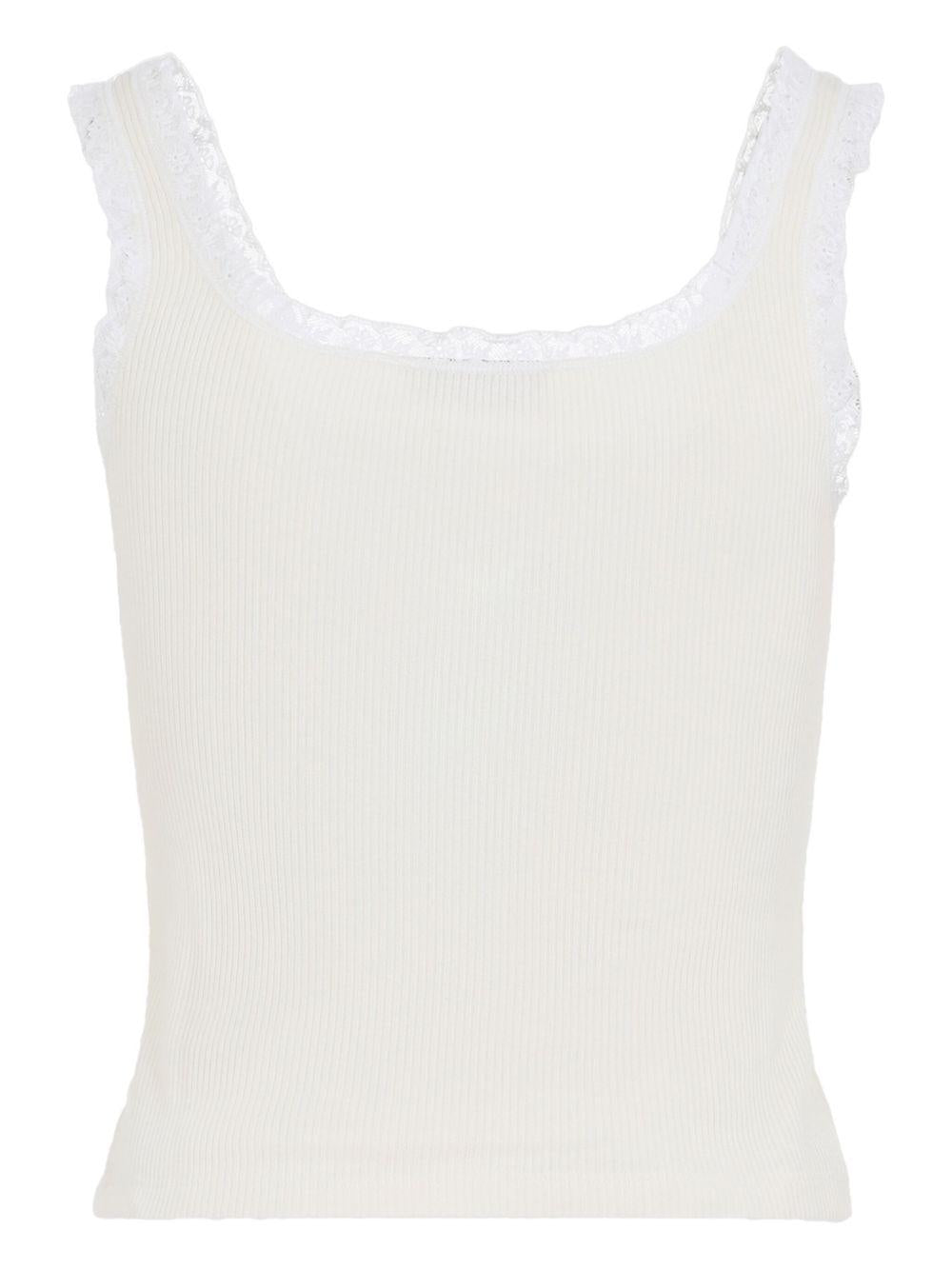 lace-trimmed ribbed top MJT715 S OOO 17Z9F0304 MIU MIU 