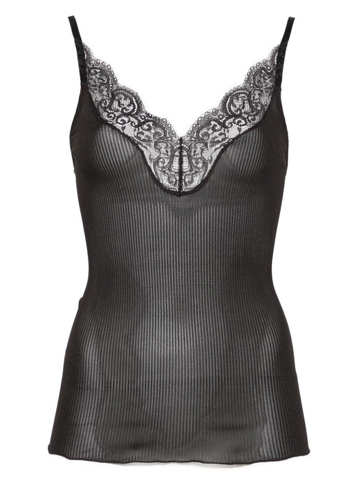 lace-trim ribbed top<BR/><BR/><BR/><BR/><BR/><BR/><BR/><BR/><BR/><BR/> 796843 Y37SM2179 SAINT LAURENT 