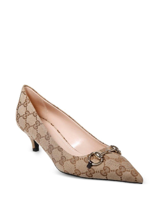 horsebit patterned point-toe pumps<BR/><BR/> 853466 KY9809744 GUCCI 