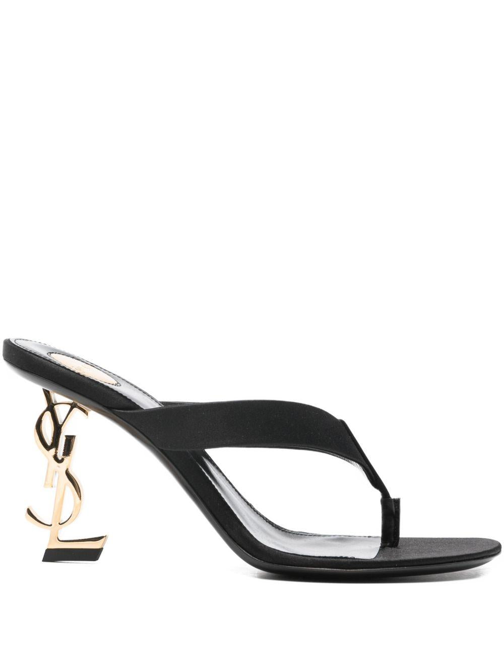 logo-heel sandals<BR/><BR/><BR/> 862941 9QNCV1000 SAINT LAURENT 