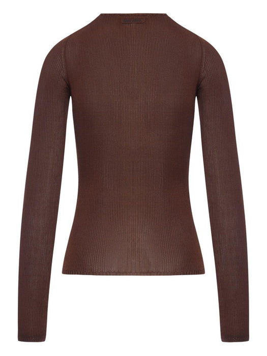 ribbed long-sleeve T-shirt MML01B S OOO 18BQF0324 MIU MIU 