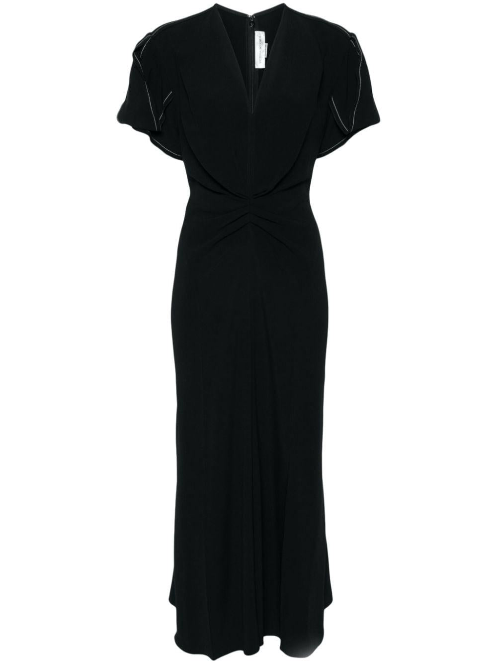 gathered-detail dress 1124WDR005195B 1 VICTORIA BECKHAM 