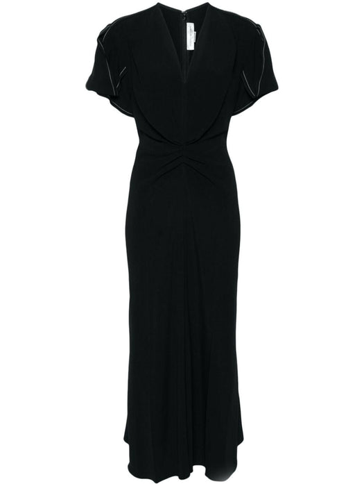gathered-detail dress 1124WDR005195B 1 VICTORIA BECKHAM 