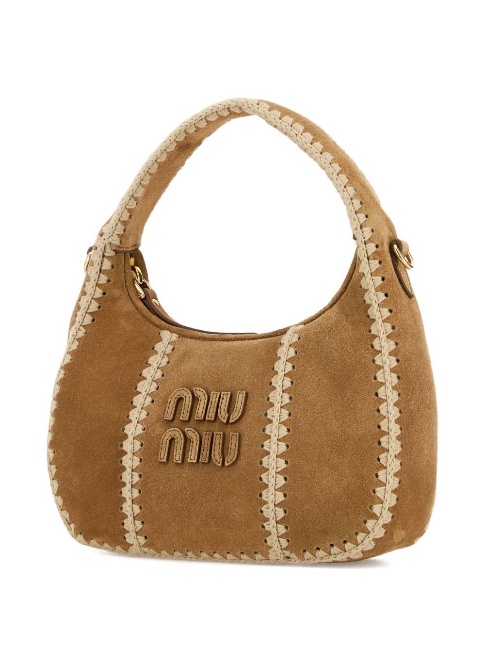 Wander suede braided shoulder bag<BR/><BR/> 5BC125 V OWR 2IBGF0401 MIU MIU 