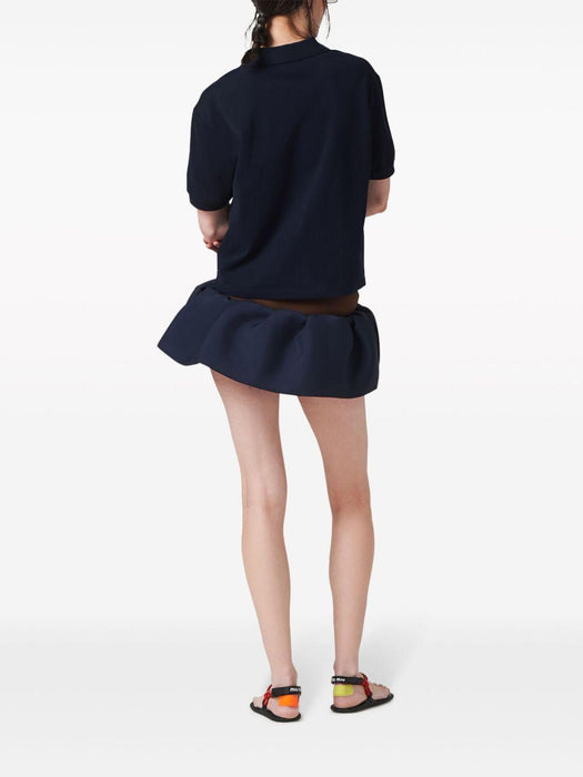 logo-appliqué wool miniskirt MG2200 S-OOO 14Z0F0124 MIU MIU 