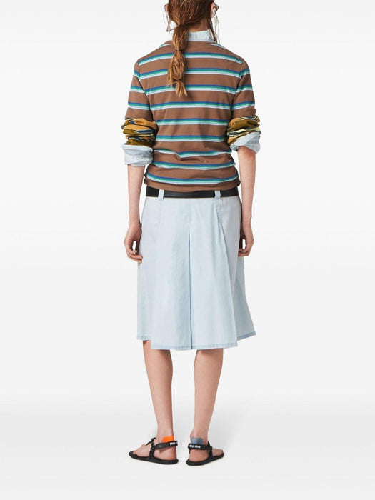 pleated chambray skirt GWD320 S OOO 14UTF0076 MIU MIU 