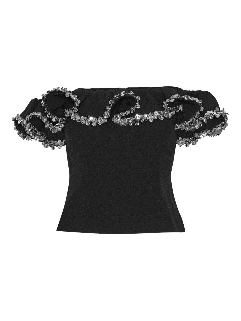 crepe ruffle top 115257100 100 ROTATE 