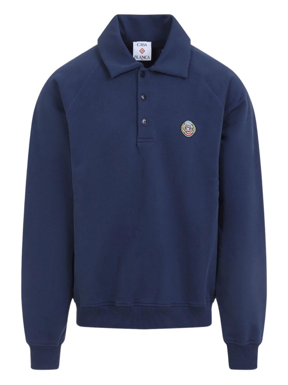polo-neck embroidered sweatshirt M-AW25-JTP-409-01 DRESS BLUES CASABLANCA 