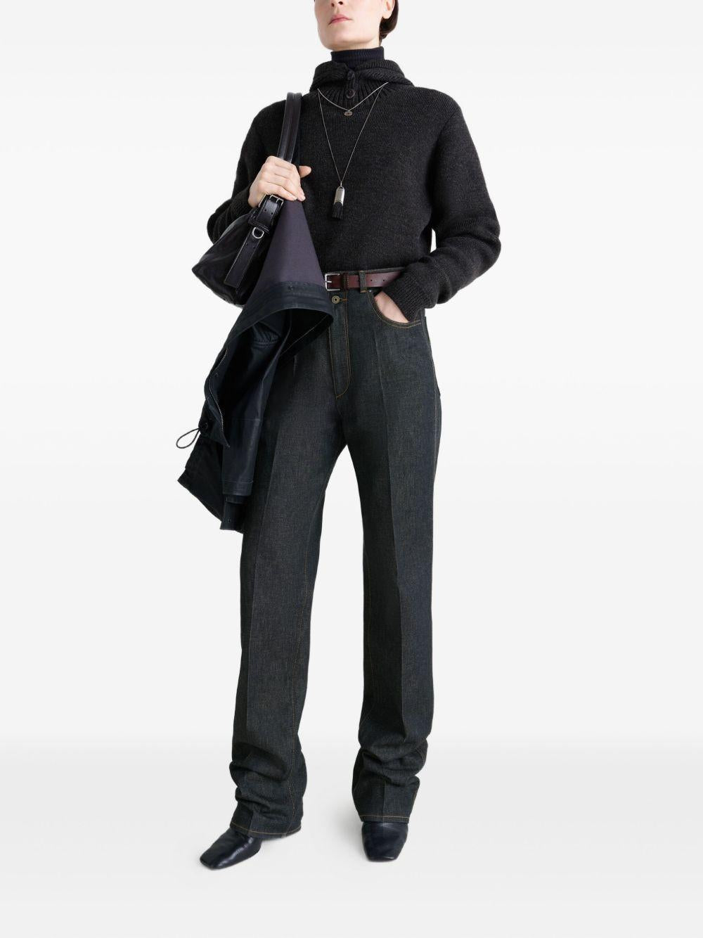 high-waisted pleated trousers<BR/><BR/> PA1229 LD1061BK965 LEMAIRE 