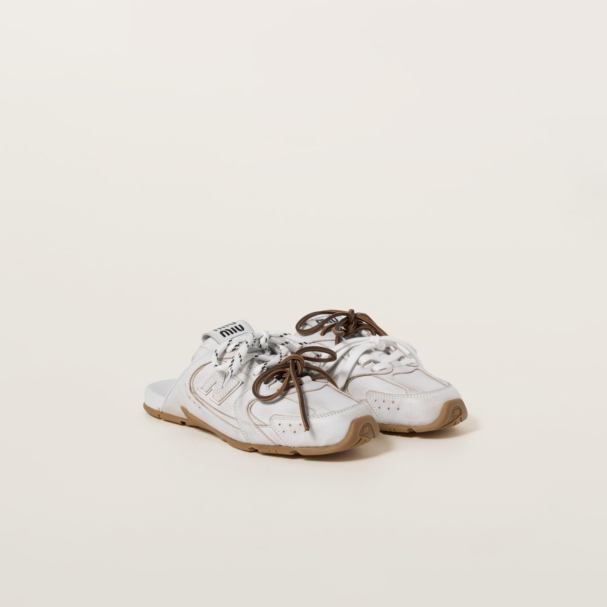 New Balance X Miu Miu 530 SL deco calf leather mules 5E333E F005 3G48F0009 MIU MIU 