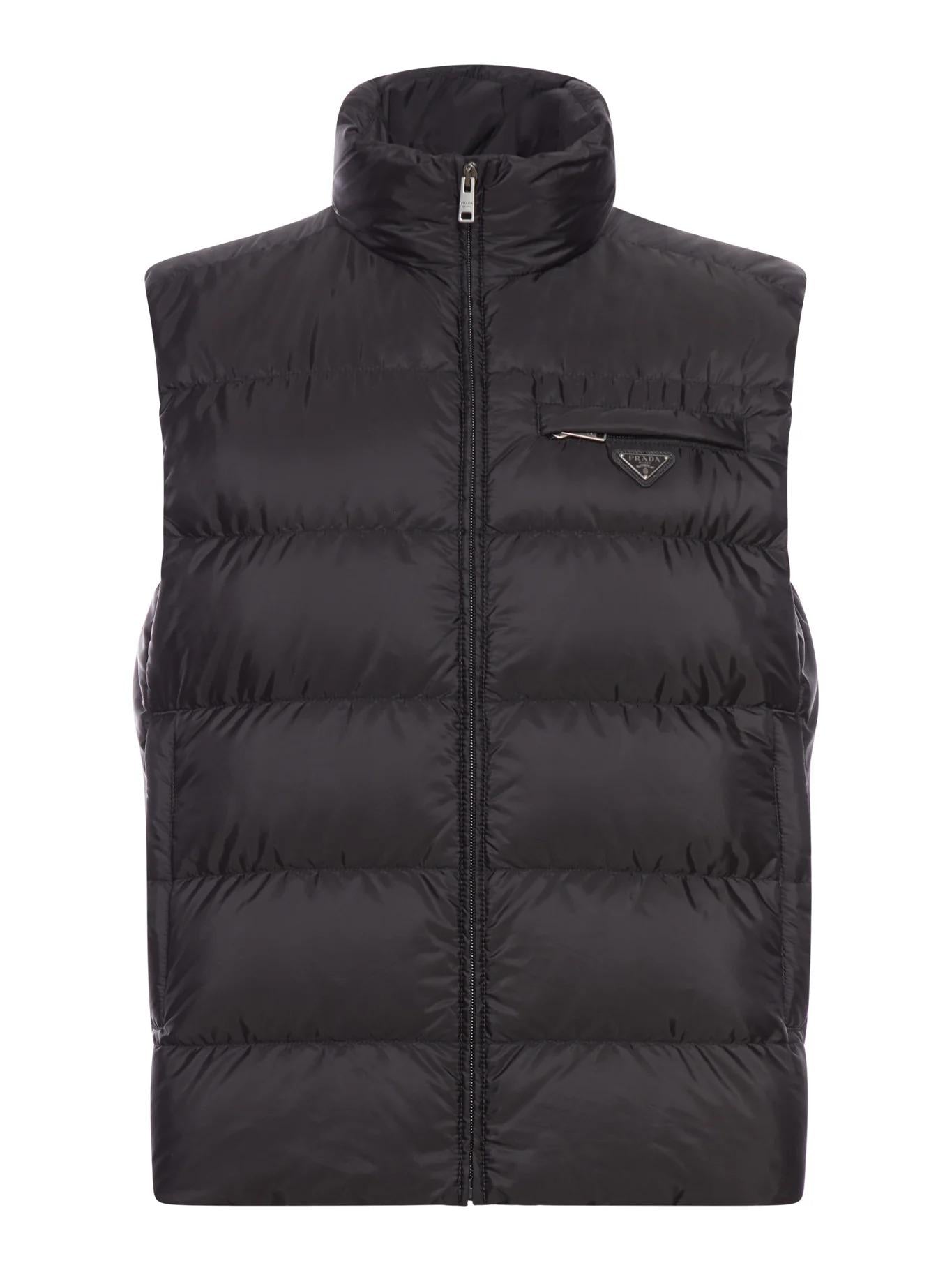 PADDED FEATHER JACKET IN RE-NYLON SGB033 S OOO 1WQ9F0002 PRADA 