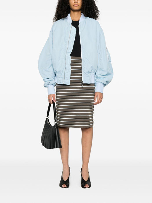 striped logo-patch midi fitted skirt 1154742476 2476 ROTATE 
