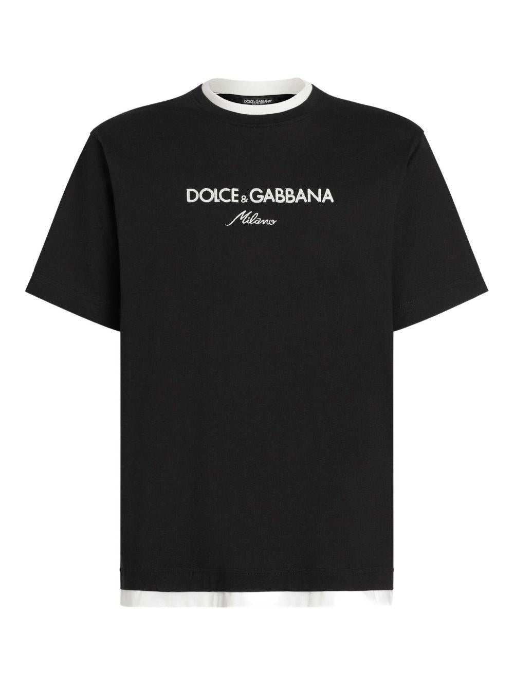 logo-embroidered T-shirt G8ST6Z G7PCGN0000 DOLCE & GABBANA 
