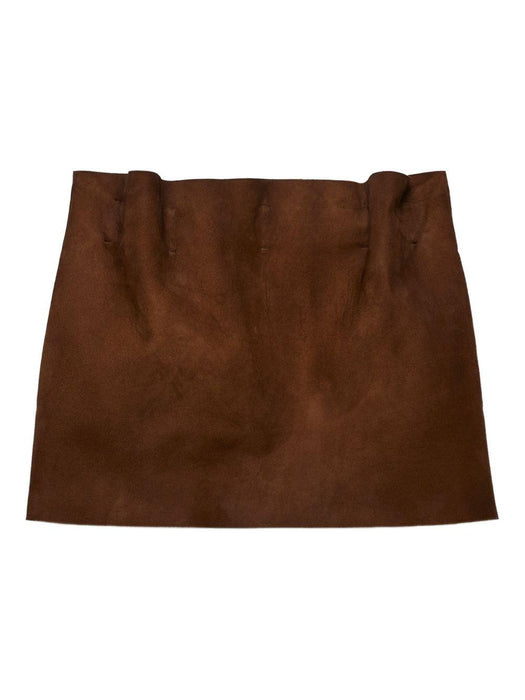 elasticated-waistband suede mini skirt 51927 S OOO 173BF0324 PRADA 