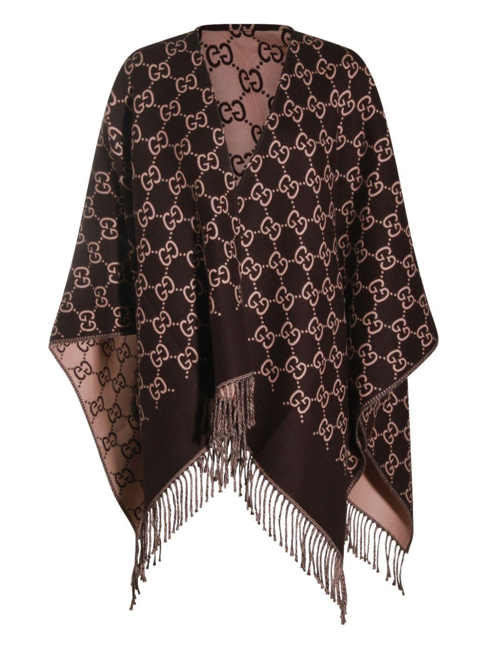 GG-patterned fringed poncho 841096 3G2002172 GUCCI 