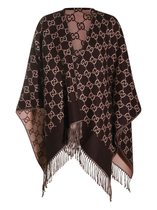 GG-patterned fringed poncho 841096 3G2002172 GUCCI 