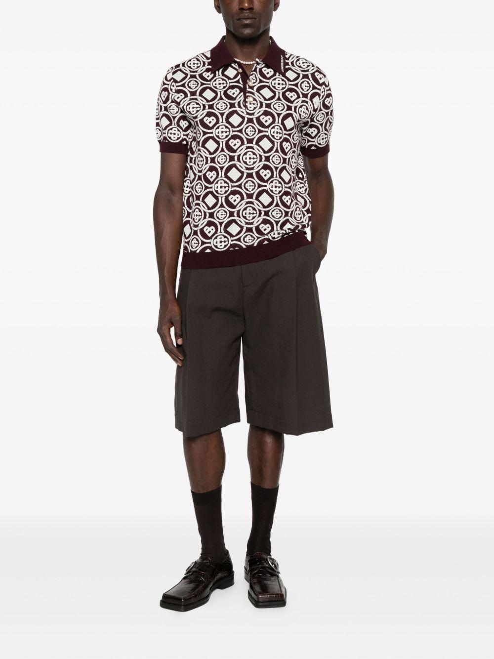 monogram polo shirt M-AW25-KW-1092-01 AUBERGINE CASABLANCA 