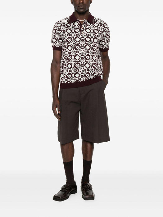 monogram polo shirt M-AW25-KW-1092-01 AUBERGINE CASABLANCA 