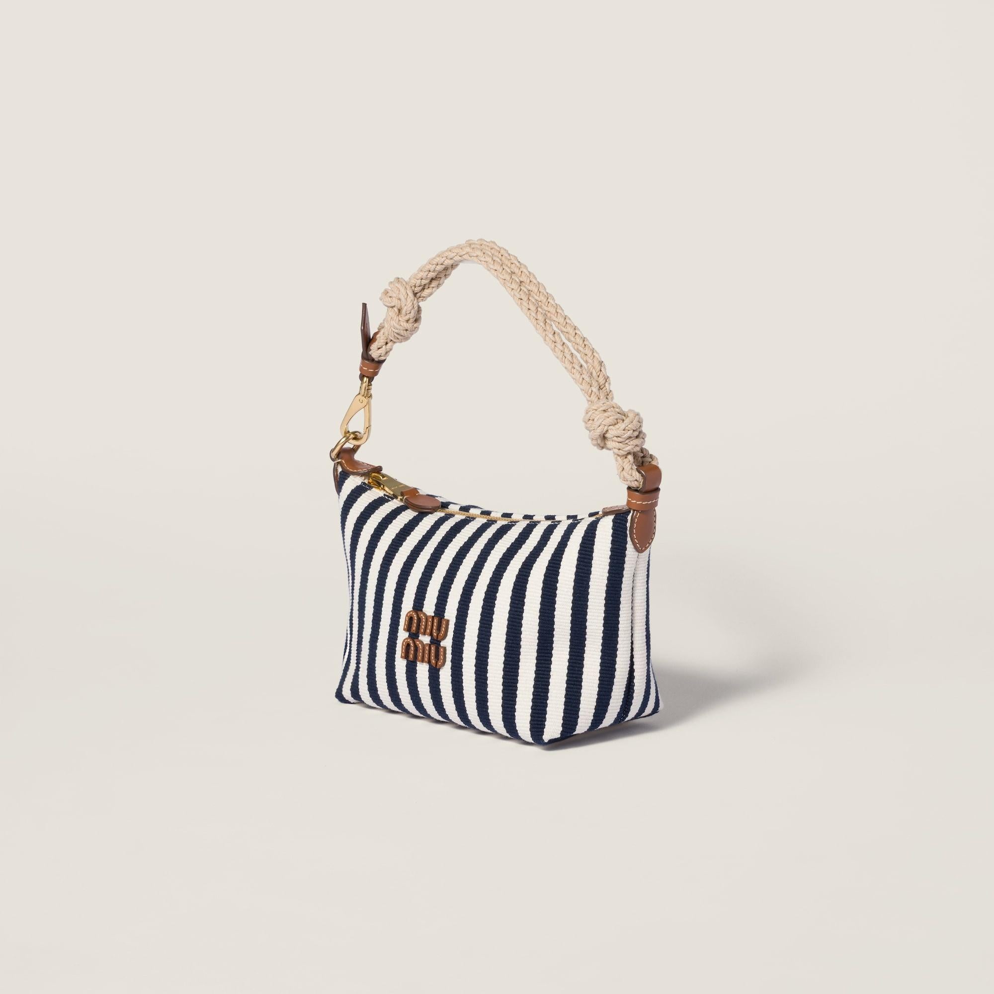 Cotton and leather pouch 5NE841 2I0GF0B9P MIU MIU 