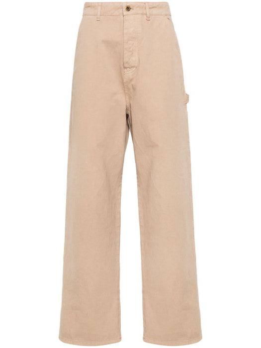 logo-appliqué straight-leg trousers MP1722 S OOO 1350F0627 MIU MIU 