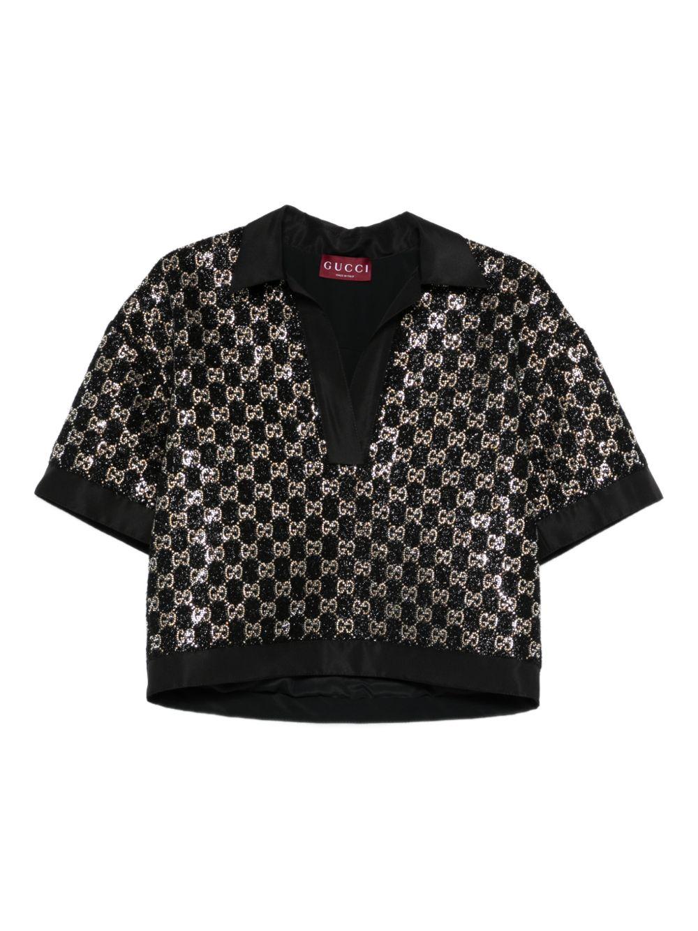 sequin V-neck top 846682 ZARWY1000 GUCCI 