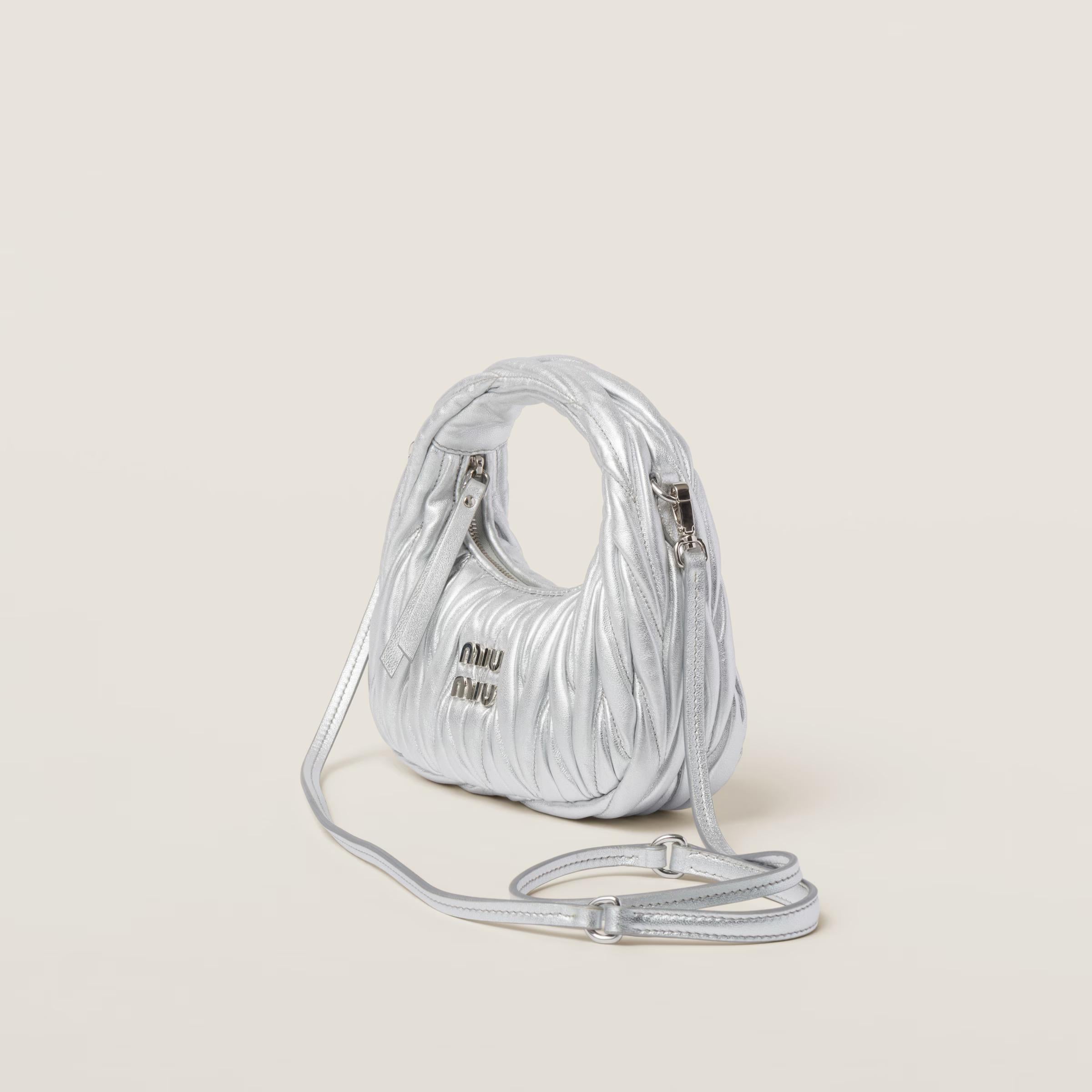 Wander matelassé nappa leather hobo mini-bag 5BP078 V OOO AN88F0118 MIU MIU 