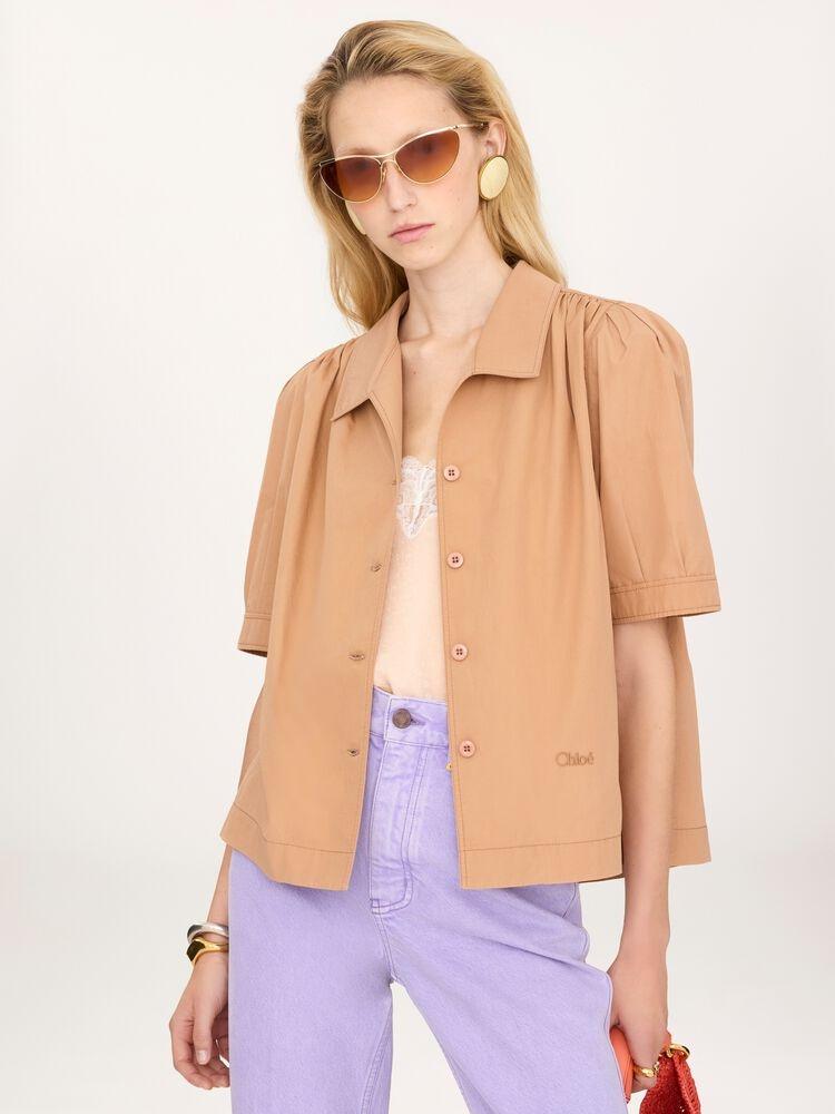 Short-sleeve shirt in cotton poplin 26UHT89144 26U CHLOÉ 