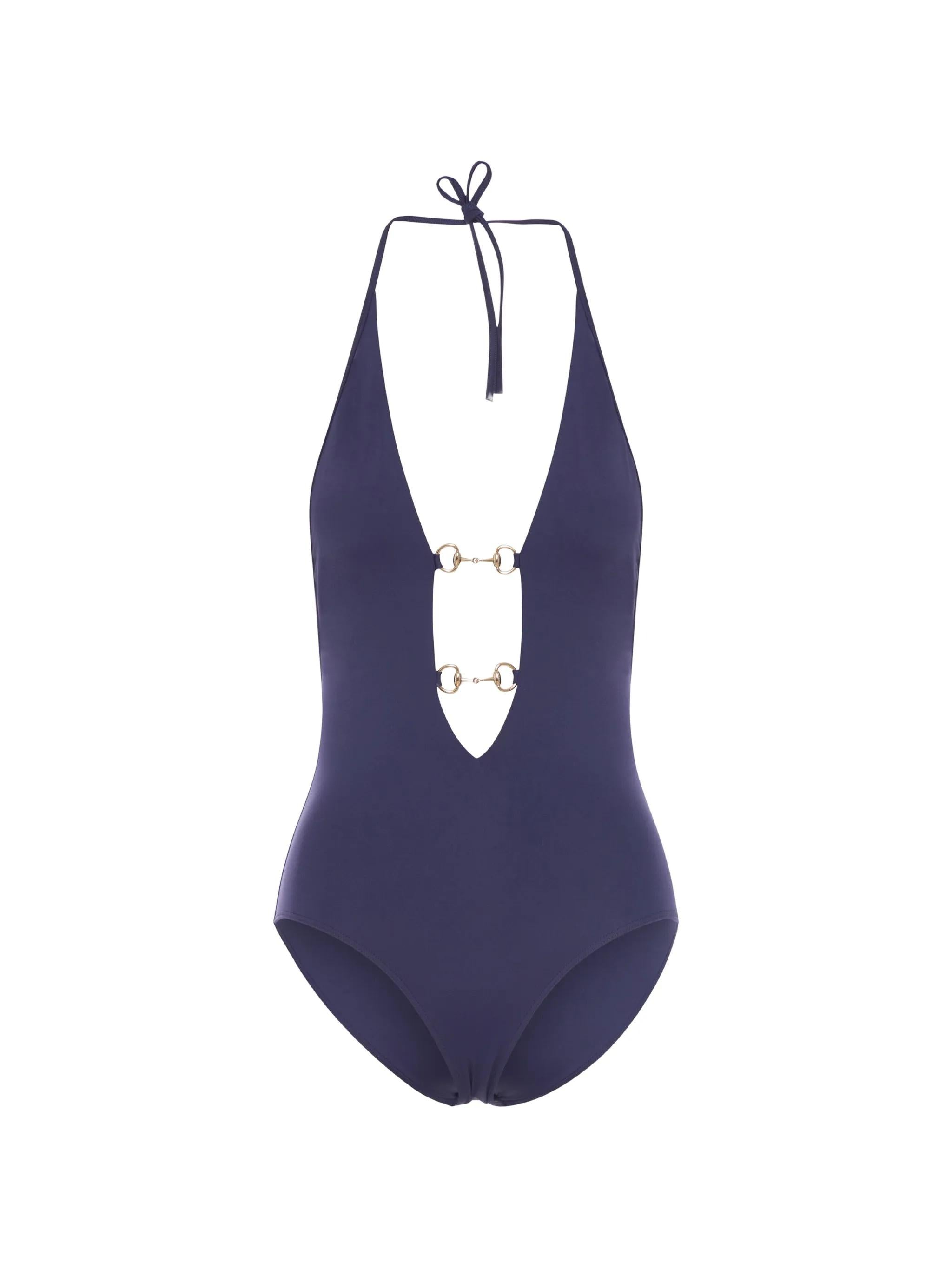 Horsebit-detail swimsuit 853149 XHAK94026 GUCCI 