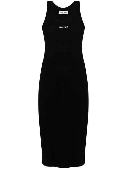 embroidered-logo midi dress MMA878 S OOO 14M4F0002 MIU MIU 