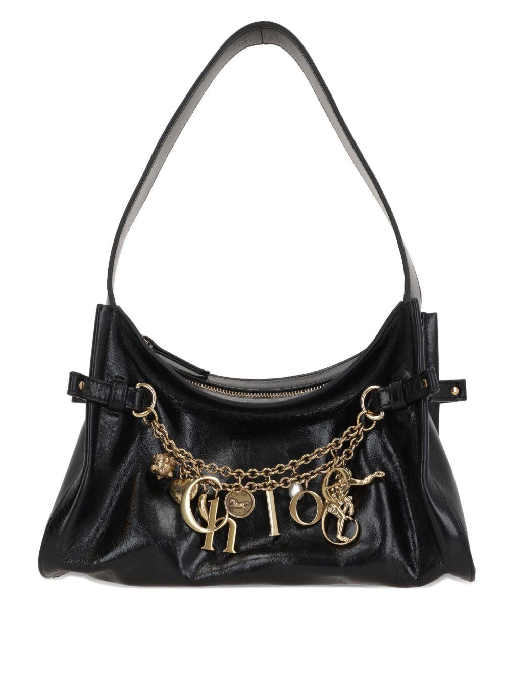 Charms embellished leather shoulder bag 25AS872P60 001 CHLOÉ 