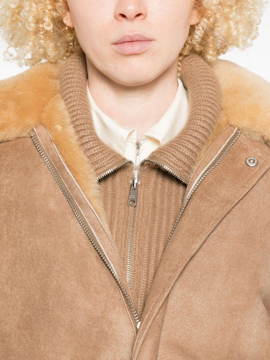 shearling-collar patch-pocket jacket 58A237 S OOO 172LF0065 PRADA 