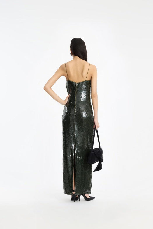 Sequins maxi slip dress 116139265  ROTATE 