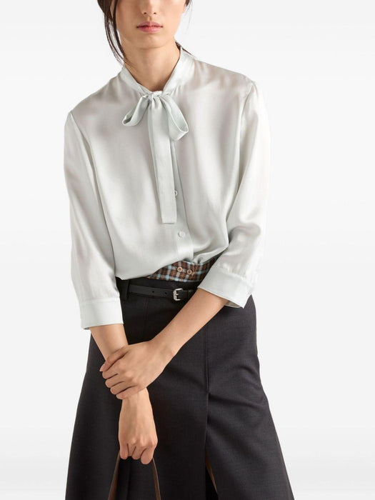 pussy-bow silk shirt P468I S OOO 16MVF064W PRADA 