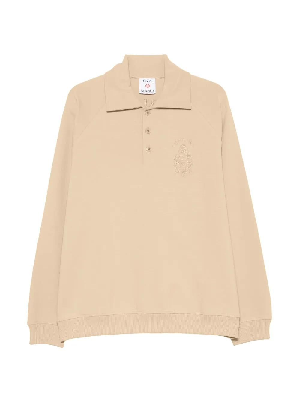 Embroidered raglan-sleeve polo shirt M-PF26-JTP-537-01  CASABLANCA 