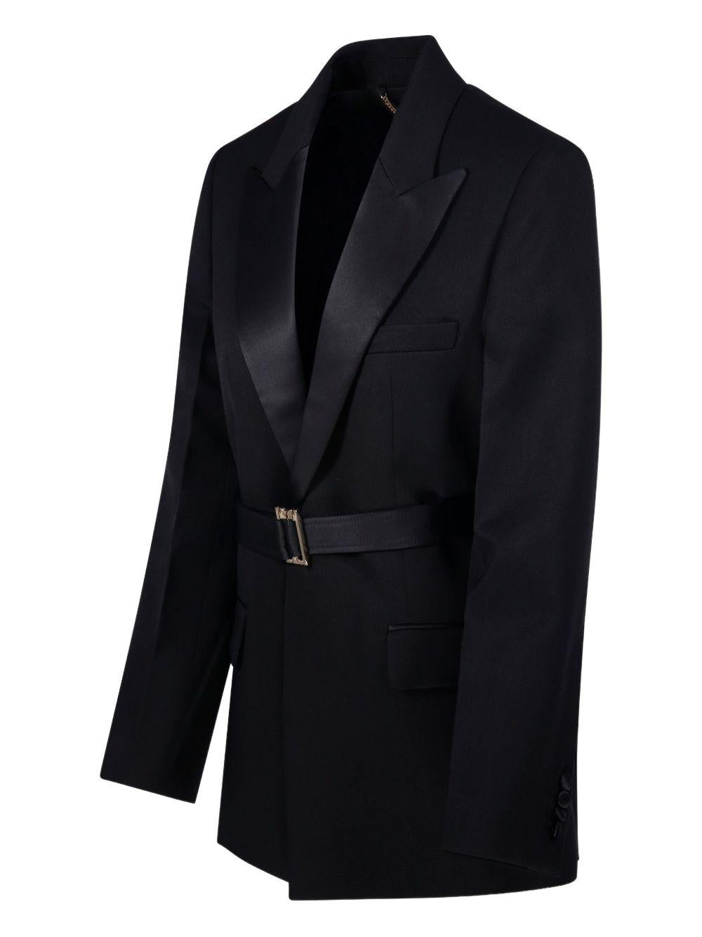 belted peaked-lapel jacket 1126WJK006909C 1 VICTORIA BECKHAM 