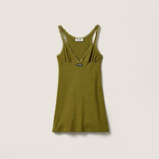 Garment-dyed cotton mini dress MF6263 S OOO 19DFF0393 MIU MIU 