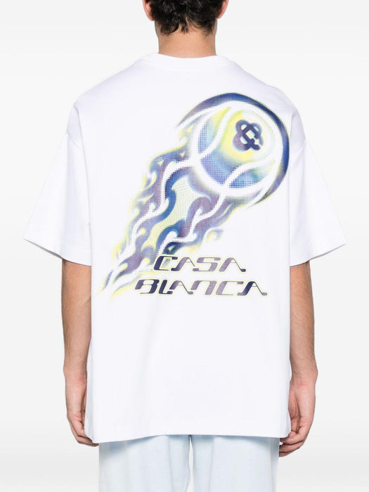 flaming tennis ball tee T-shirt M-SP26-JTS-064-01 FLAMING TENNIS BALL CASABLANCA 