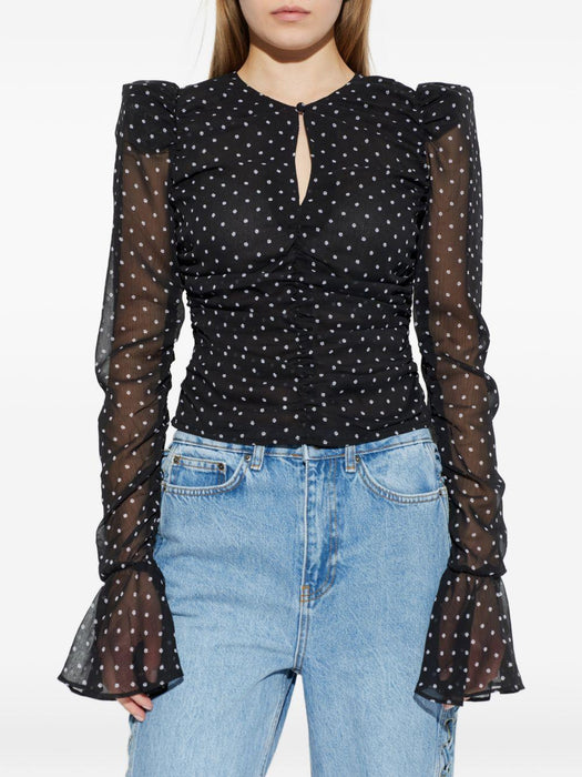 polka-dot ruched blouse 115222000 000 ROTATE 