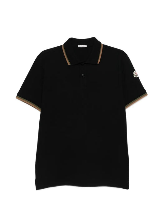 Ribbed trim logo patch polo shirt L1-091-8A000-05-89A16 999 MONCLER 