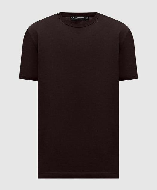 Brown T-shirt with logo patch G8JX7T G7P1AM0682 DOLCE & GABBANA 