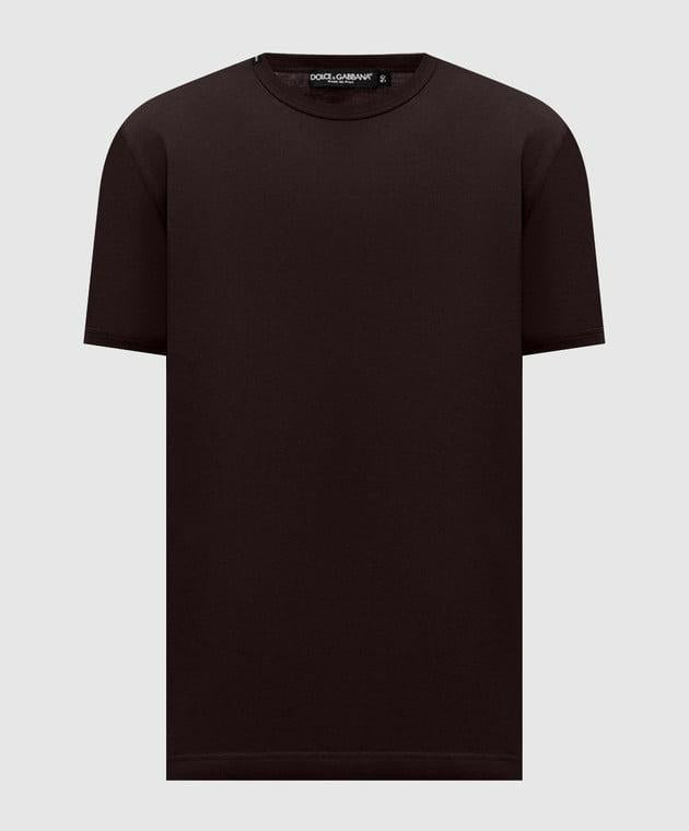 Brown T-shirt with logo patch G8JX7T G7P1AM0682 DOLCE & GABBANA 