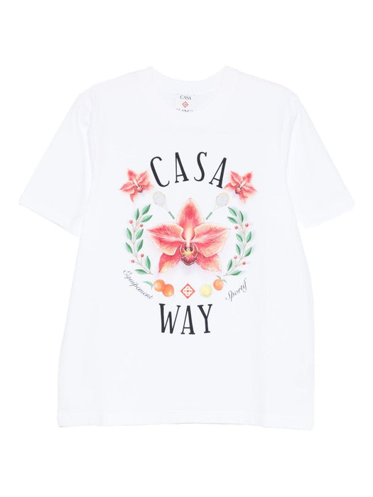 Orchid graphic classic T-shirt<BR/><BR/> M-SP26-JTS-001-15 CASA WAY ORCHID CASABLANCA 