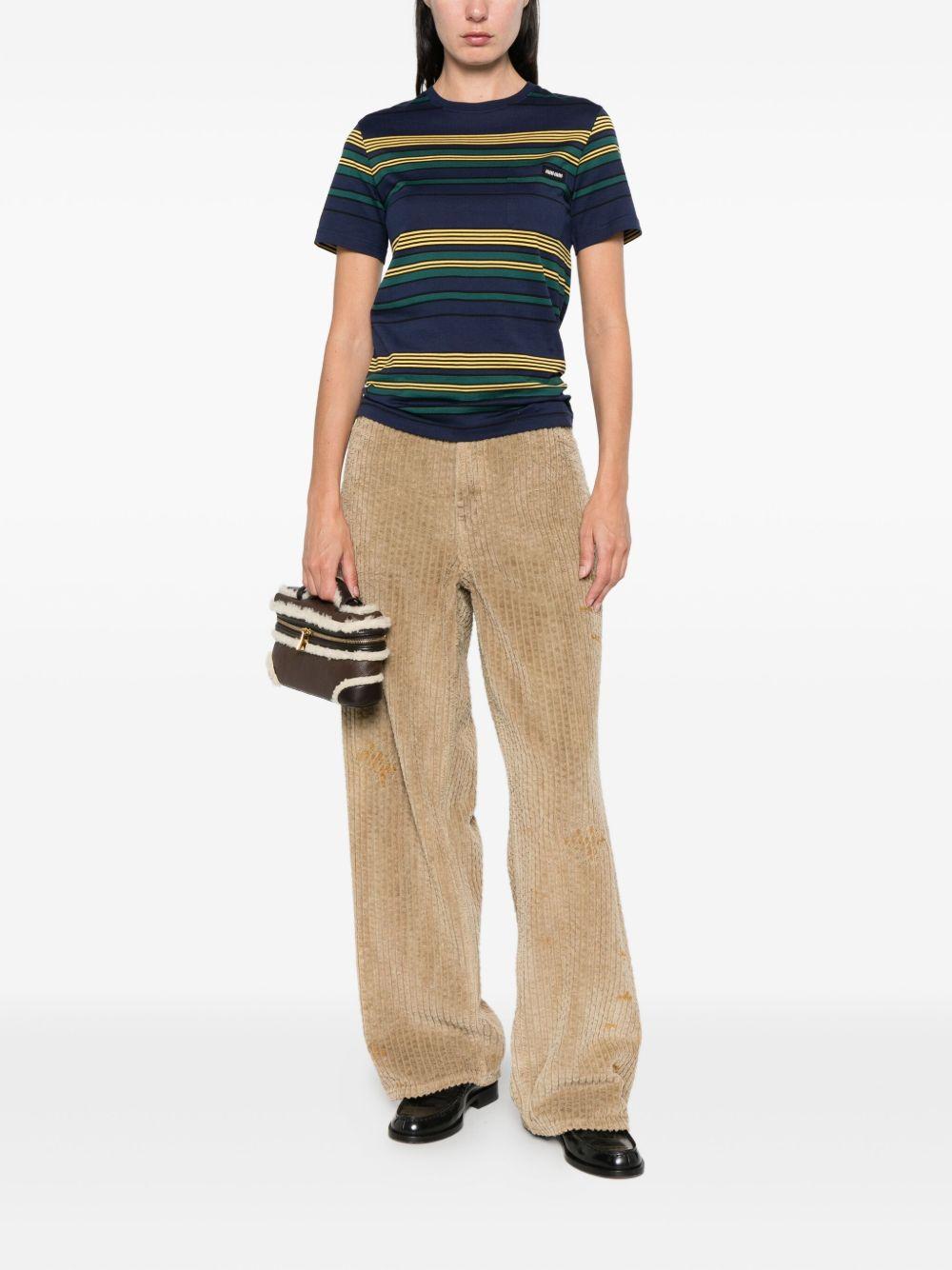 striped pocket top MJNA09 S OOO 18ZVF0V9D MIU MIU 