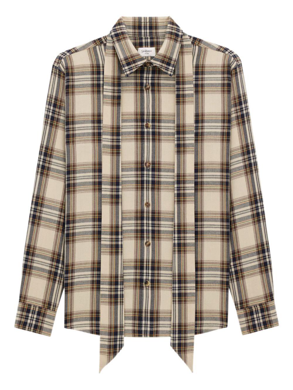 bow-tie checked shirt<BR/><BR/> 838890 Y31VA7300 SAINT LAURENT 