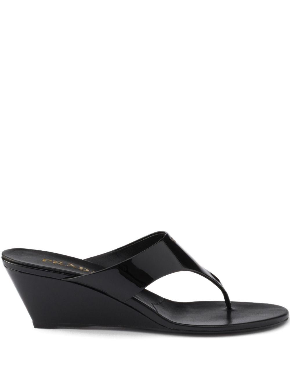patent-leather wedge sandals 1Y385O F 055 069F0002 PRADA 